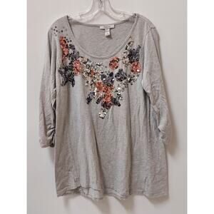Style & Co. Large sequined Pullover Long Sleeve T-Shirt